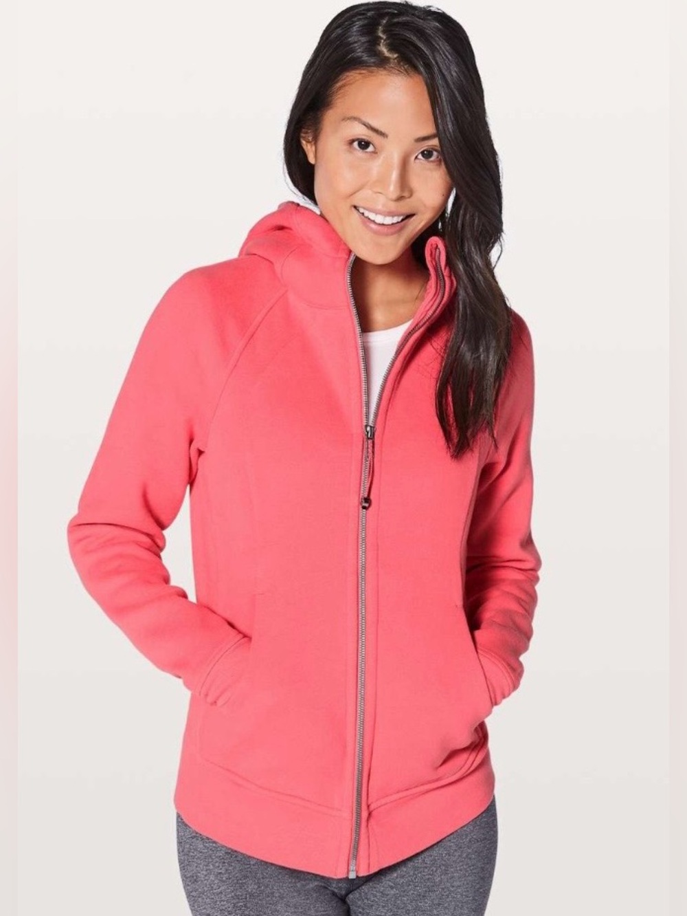 Lululemon Scuba Coral Zip-Up Hoodie Jacket Size 8